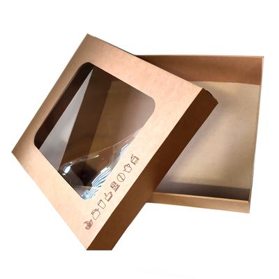 Коробка подарочная большая "ГВ"+декор украш.с окном крафт
