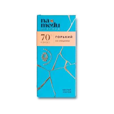 Шоколад "Шоколад на меду"горький,70% Какао со специями, Гурмэ, 70г